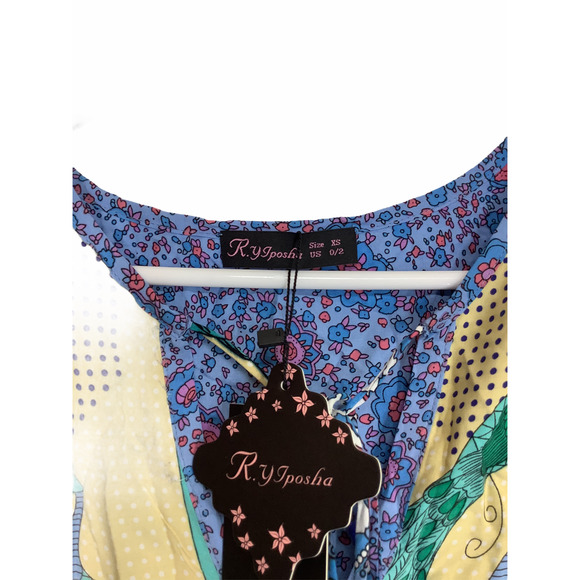 R. YJ Posha Floral Boho Tassel Tie Dress XS - Picture 8 of 10